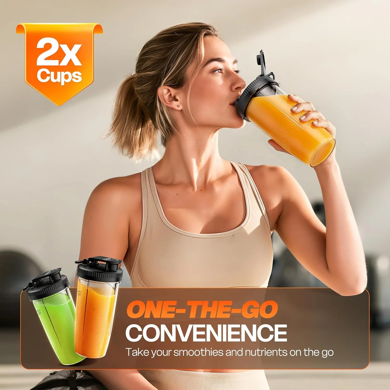 Blender for Smoothies Portable Personal Blender for Shakes and Smoothies for Kitchen with 2 * 24Oz Portable Cups and Extra Lid, Smoothie Maker Machine for Juices, Baby Food, Nutritious Recipe
