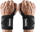 Wrist Wraps for Weightlifting 18" - Heavy Duty Gym Wrap with Hand Thumb Loop for Support & Pain Relief, USPA Approved Powerlifting, Weight Lifting Wrist Straps for Men & Women Work Out