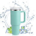 40 Oz Tumbler with Handle and Straw, Travel Mug for Car, 2-In-1 Lid Stainless Steel Tumblers