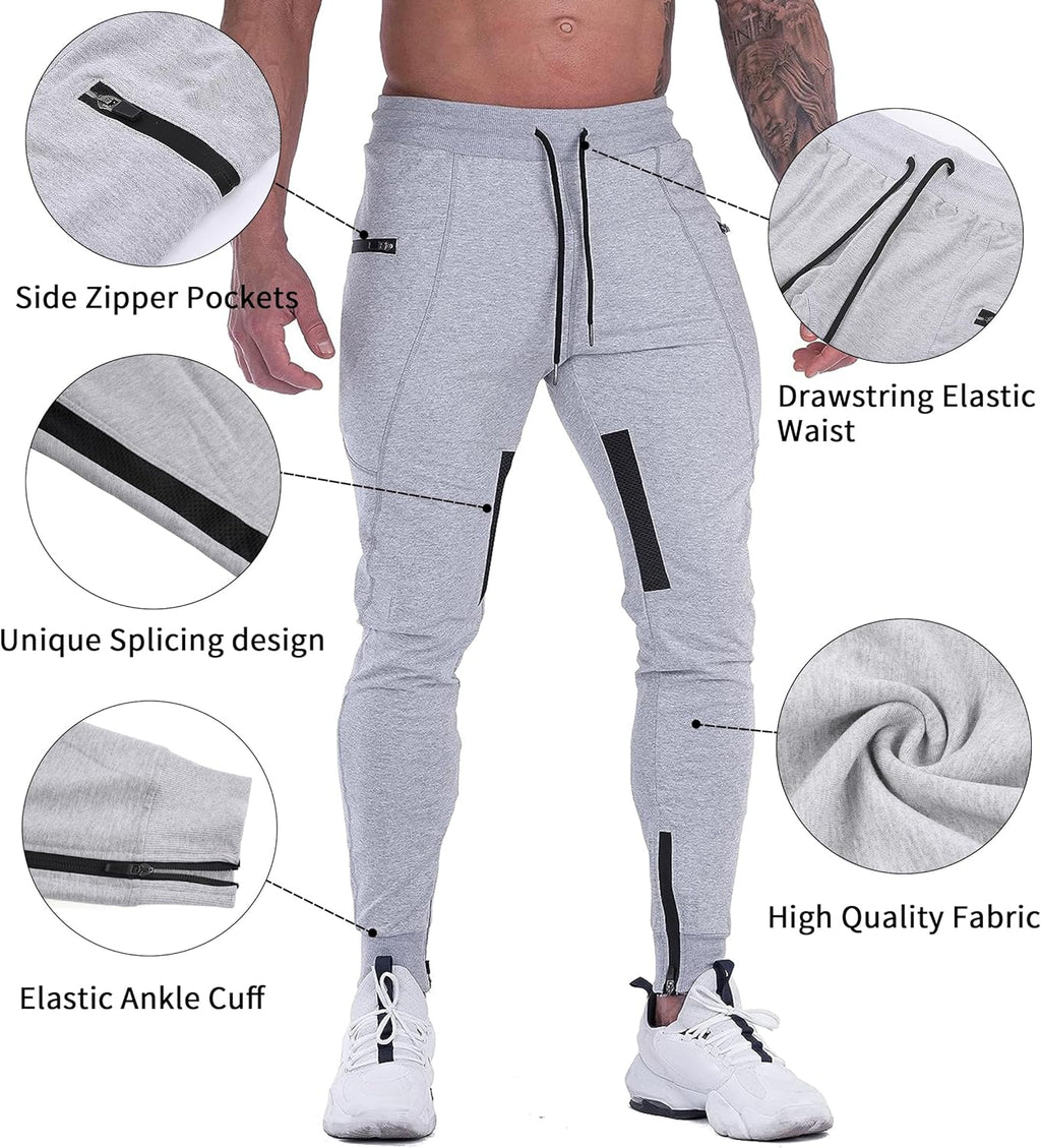 Mens Slim Joggers Sweatpants Tapered Gym Pants Casual Training Workout Pants Track Pant