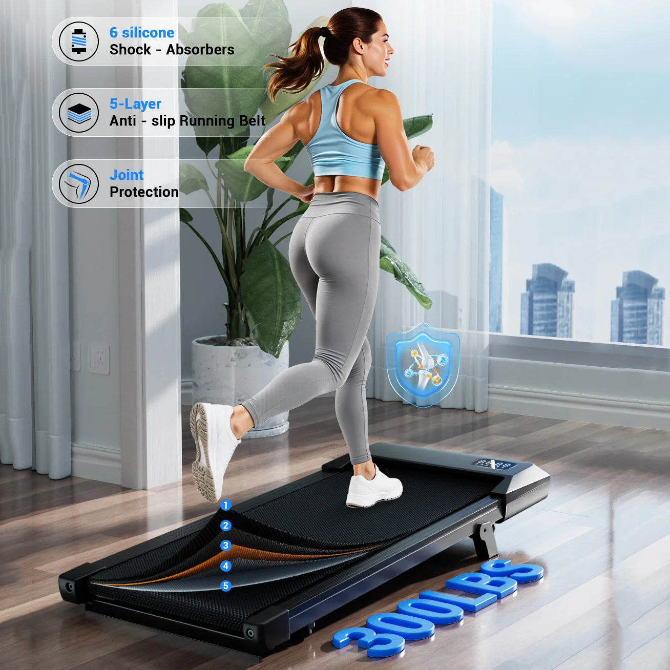 Compact Quiet Walking Treadmill