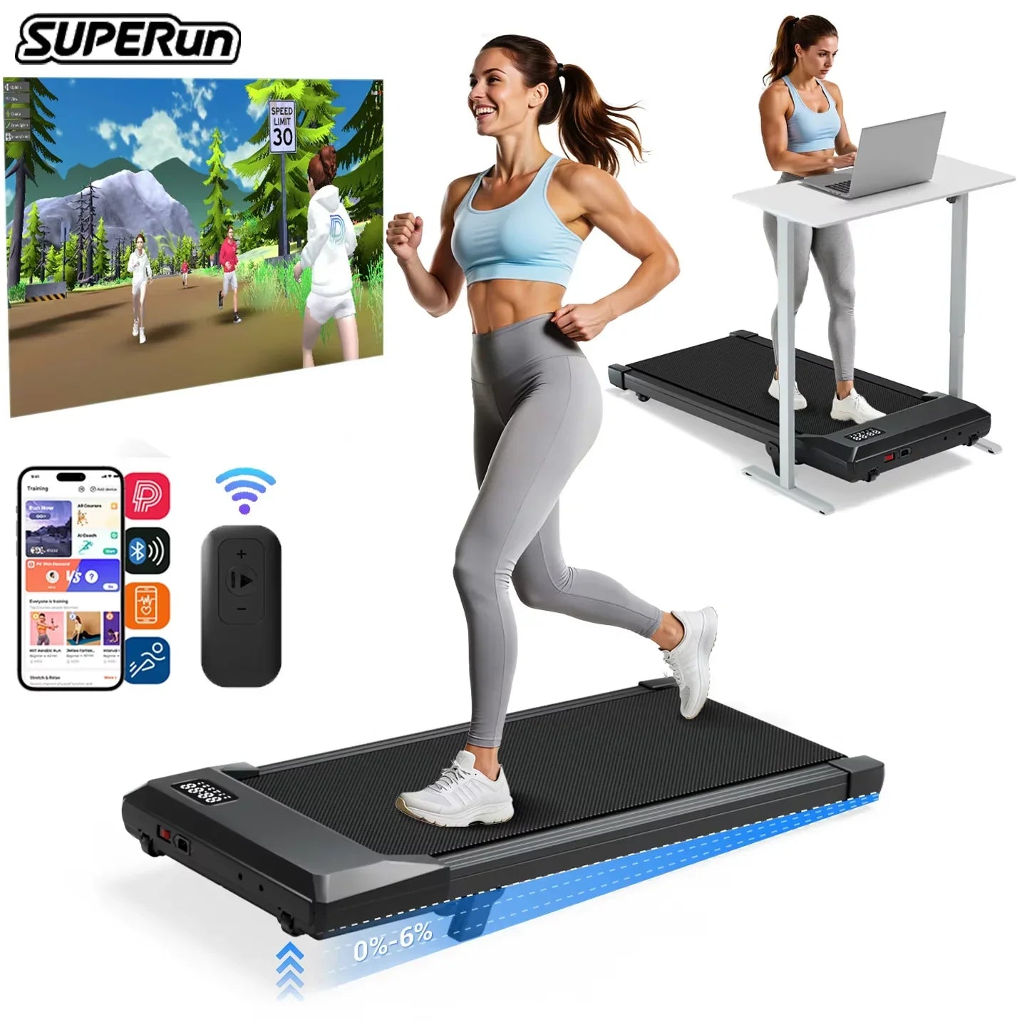 Compact Quiet Walking Treadmill
