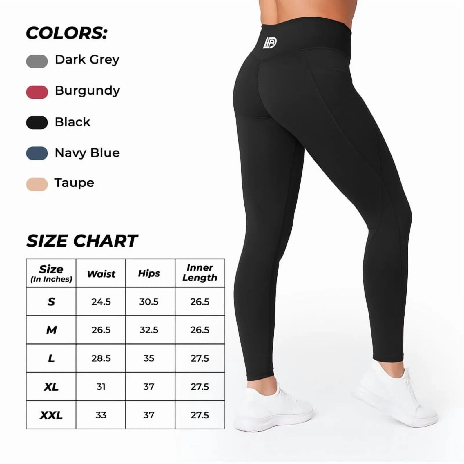 3 Pack-Leggings for Women with Pockets - Buttery Soft, High Waisted Tummy Control Yoga Pants for Workout Gym Running - Black + Burgundy + Taupe, Size - Small (US)