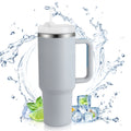 40 Oz Tumbler with Handle and Straw, Travel Mug for Car, 2-In-1 Lid Stainless Steel Tumblers