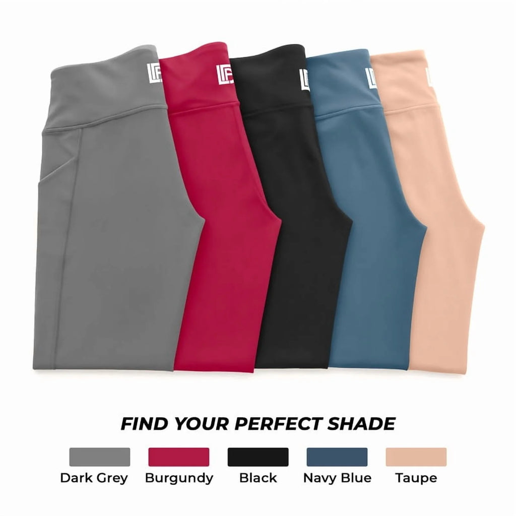 3 Pack-Leggings for Women with Pockets - Buttery Soft, High Waisted Tummy Control Yoga Pants for Workout Gym Running - Black + Burgundy + Taupe, Size - Small (US)