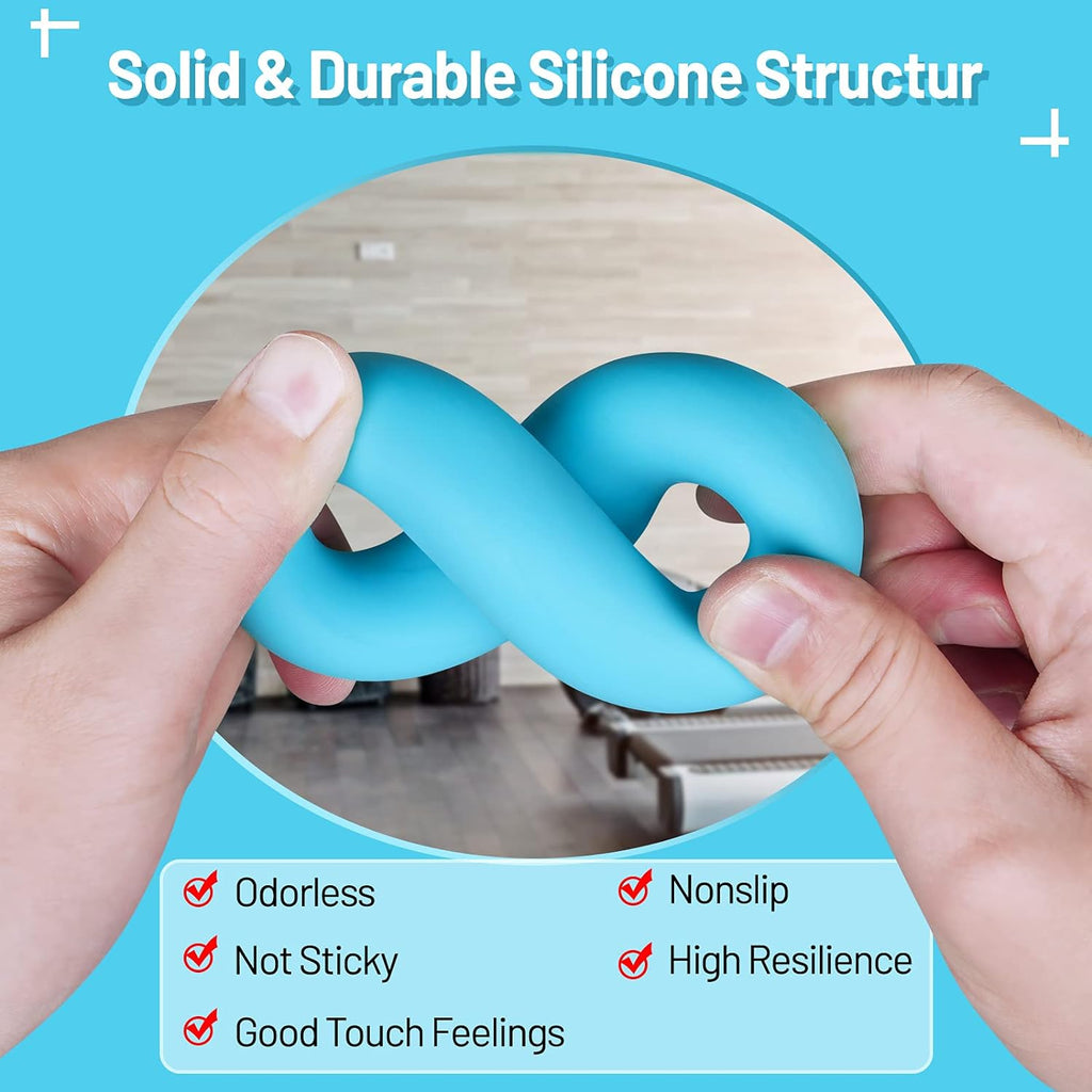 Counting Grip Strength Trainer, Hand Grip Trainer Silicone Rings Forearm Gripper Workout, Hand Exerciser Finger Resistance Exercise Squeezer for Adults and Kids (Blue-A)